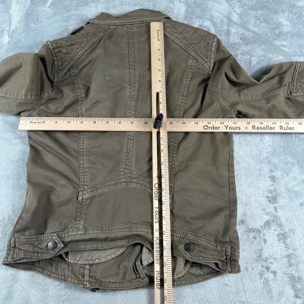 Abercrombie & Fitch Moto Jacket Women M Brown Utility Biker Gorpcore Aesthetic - Picture 7 of 7